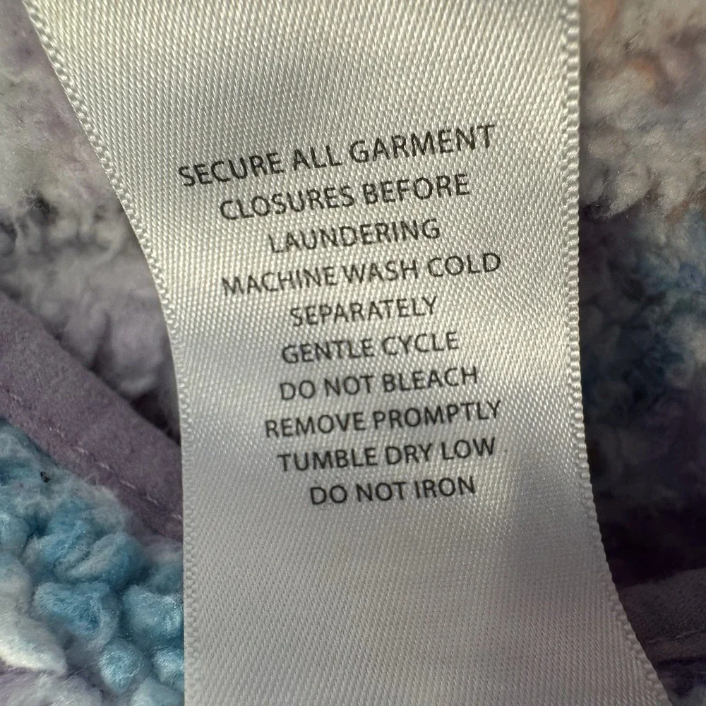 Eddie Bauer Kids Quest Plush Fleece Hooded Jacket Girls Size M Purple Fair Isle